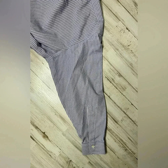 Brooks Brothers Blue Vertical Checked Shirt Mens 17-33 Button Up Long Sleeve - Picture 10 of 13